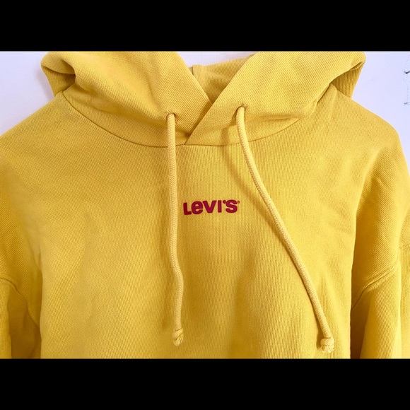 Yellow Levi’s Cropped Hoodie Size S - Picture 3 of 4